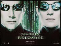 7t596 MATRIX RELOADED teaser DS British quad '03 different image of Keanu Reeves & Carrie-Anne Moss