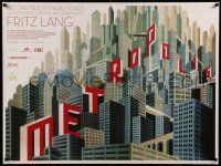 7t598 METROPOLIS DS British quad R10 Fritz Lang classic restored, Boris Bilinsky original 1927 art