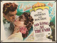 7t618 SO LONG AT THE FAIR British quad '50 Terence Fisher, art of Jean Simmons & Dirk Bogarde!