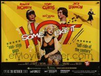 7t619 SOME LIKE IT HOT advance British quad R00 Marilyn Monroe with Tony Curtis & Jack Lemmon!