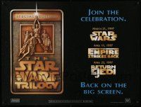7t623 STAR WARS TRILOGY DS British quad '97 George Lucas, Empire Strikes Back, Return of the Jedi!