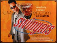 7t627 SWINGERS DS British quad '97 partying Vince Vaughn with martini, directed by Doug Liman!