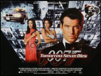 7t630 TOMORROW NEVER DIES DS British quad '97 best close up Pierce Brosnan as James Bond 007!