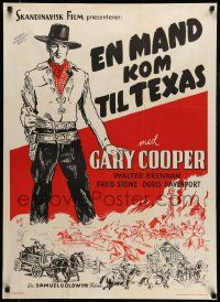 7t257 WESTERNER Danish '49 Gary Cooper, Walter Brennan, completely different art by Lorent!