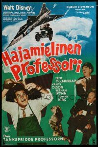 7t076 ABSENT-MINDED PROFESSOR Finnish '61 Walt Disney, Flubber, Fred MacMurray in title role