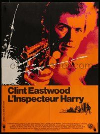 7t393 DIRTY HARRY French 23x30 '72 cool art of Clint Eastwood w/gun, Don Siegel crime classic!