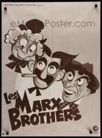 7t405 LES MARX BROTHERS French 23x31 '70s great Hirschfeld-like art of Groucho, Chico & Harpo!