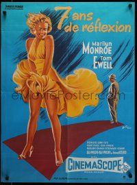 7t432 SEVEN YEAR ITCH French 23x31 R80s best art of Marilyn Monroe's skirt blowing by Grinsson!