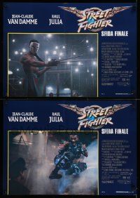 7t301 STREET FIGHTER set of 6 Italian 18x25 pbustas '94 Jean-Claude Van Damme, Raul Julia!