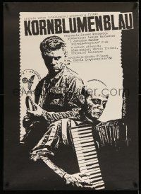 7t864 KORNBLUMENBLAU Polish 27x37 '89 Jakub Erol artwork of prisoner playing accordion!