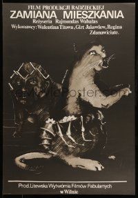 7t869 MAINAI Polish 26x38 '80 wacky animals, artwork by Marek Ploza-Dolinski!