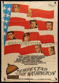 7t124 ADVISE & CONSENT Spanish '63 Otto Preminger, different Jano Washington Capitol artwork!