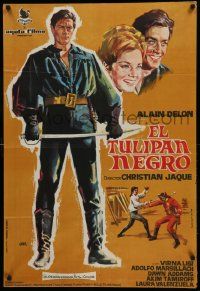 7t128 BLACK TULIP Spanish '64 full-length art of heroic swashbuckler Alain Delon by Jano!
