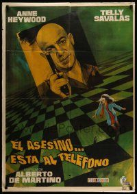 7t140 KILLER IS ON THE PHONE Spanish '74 Telly Savalas, cool completely different artwork!