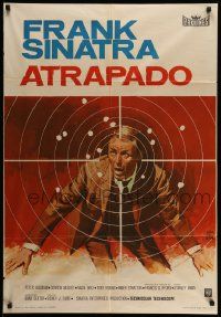 7t148 NAKED RUNNER Spanish '67 different artwork of Frank Sinatra in target by Montalban!