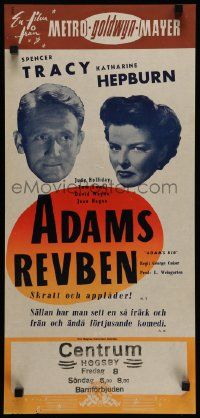7t165 ADAM'S RIB Swedish stolpe '50 husband & wife Spencer Tracy & Katharine Hepburn are lawyers!