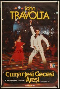 7t351 SATURDAY NIGHT FEVER Turkish '84 best image of disco John Travolta & Karen Lynn Gorney!