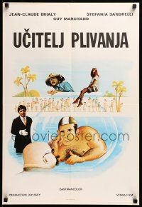 7t959 LE MAITRE-NAGEUR Yugoslavian 19x28 '79 Trintignant, art of guy in bubble by Pelizza!