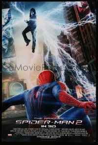 7w529 AMAZING SPIDER-MAN 2 int'l advance DS 1sh '14 angry Electro above Andrew Garfield!