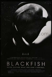 7w574 BLACKFISH DS 1sh '13 cool image of Sea World prisoner Tilikum!