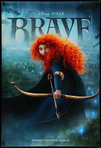 7w580 BRAVE advance DS 1sh '12 Disney/Pixar fantasy cartoon set in Scotland, cool close image!