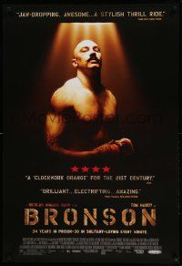 7w587 BRONSON DS 1sh '08 Nicolas Winding Refn, cool image of Tom Hardy in title role!
