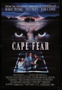 7w589 CAPE FEAR 1sh '91 great close-up of Robert De Niro's eyes, Martin Scorsese remake!