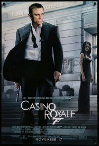 7w596 CASINO ROYALE advance 1sh '06 Daniel Craig as James Bond & sexy Eva Green!