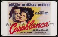 7w377 CASABLANCA 22x34 commercial poster '80s Humphrey Bogart, Ingrid Bergman, classic!