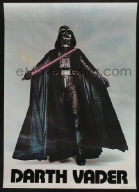 7w383 DARTH VADER 20x28 commercial poster '77 Sith Lord w/ lightsaber activated by Bob Seidemann!