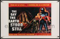 7w387 DAY THE EARTH STOOD STILL 22x34 commercial poster '84 Wise, art of Gort, Patricia Neal!