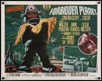 7w393 FORBIDDEN PLANET 22x28 commercial poster R95 art of Robby the Robot carrying Anne Francis!