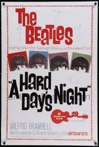 7w397 HARD DAY'S NIGHT 27x40 commercial poster '90s The Beatles in their 1st film!