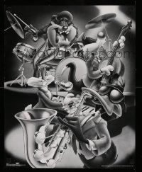 7w412 LOONEY TUNES 16x20 commercial poster '96 Bugs, Daffy, Taz and Sylvester playing jazz!