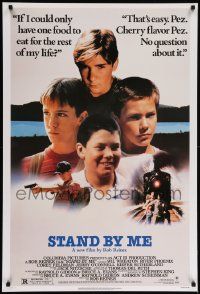 7w436 STAND BY ME 27x40 commercial poster '80s Phoenix, Feldman, O'Connell, Wheaton, cherry Pez!