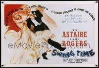 7w444 SWING TIME 26x38 commercial poster '80s art of Fred Astaire dancing w/Ginger Rogers!
