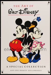 7w448 WALT DISNEY 24x36 commercial poster '86 great image of Mickey and Minnie Mouse!