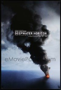 7w627 DEEPWATER HORIZON teaser DS 1sh '16 Mark Wahlberg, Hudson, huge image of burning oil rig!