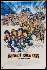 7w628 DETROIT ROCK CITY DS 1sh '99 KISS, great wacky retro caricature art by Phil Roberts!