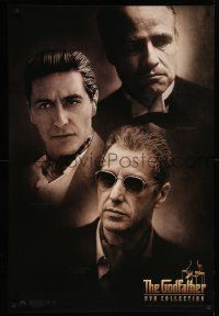 7w334 GODFATHER DVD COLLECTION 27x40 video poster '01 close-up images of Marlon Brando & Al Pacino