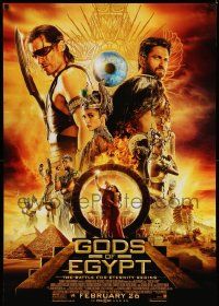 7w680 GODS OF EGYPT advance DS 1sh '16 Butler, Sewell, Coster-Waldau, great cast image!
