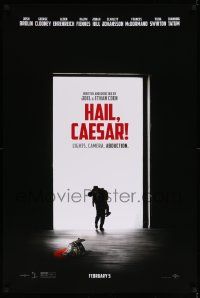 7w694 HAIL, CAESAR teaser DS 1sh '16 Joel Coen & Ethan Coen, Brolin, Clooney, black background!