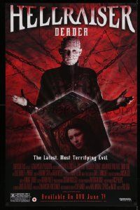 7w337 HELLRAISER: DEADER 26x40 video poster '05 image of Pinhead & chains, most terrifying evil!