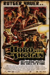 7w711 HOBO WITH A SHOTGUN 1sh '11 Rutger Hauer is delivering justice, artwork by The Dude Designs!