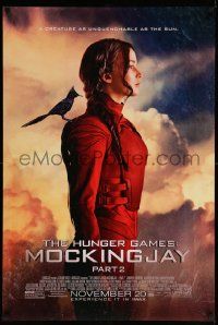 7w720 HUNGER GAMES: MOCKINGJAY - PART 2 advance DS 1sh '15 Jennifer Lawrence in front of clouds!