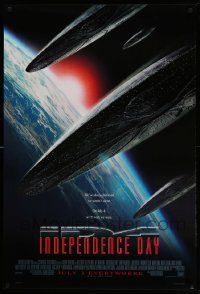 7w733 INDEPENDENCE DAY style C advance 1sh '96 great image of alien ships coming to Earth!