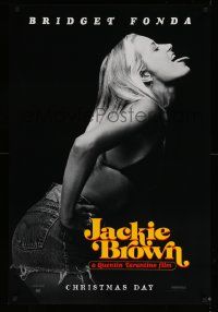 7w751 JACKIE BROWN teaser 1sh '97 Quentin Tarantino, profile portrait of sexy Bridget Fonda!