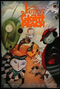 7w752 JAMES & THE GIANT PEACH 1sh '96 Walt Disney, Roald Dahl, wonderful Lane Smith artwork!