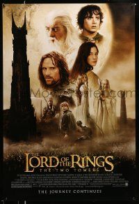 7w789 LORD OF THE RINGS: THE TWO TOWERS DS 1sh '02 Peter Jackson epic, montage of cast!