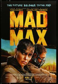 7w794 MAD MAX: FURY ROAD advance DS 1sh '15 great cast image of Tom Hardy, Charlize Theron!